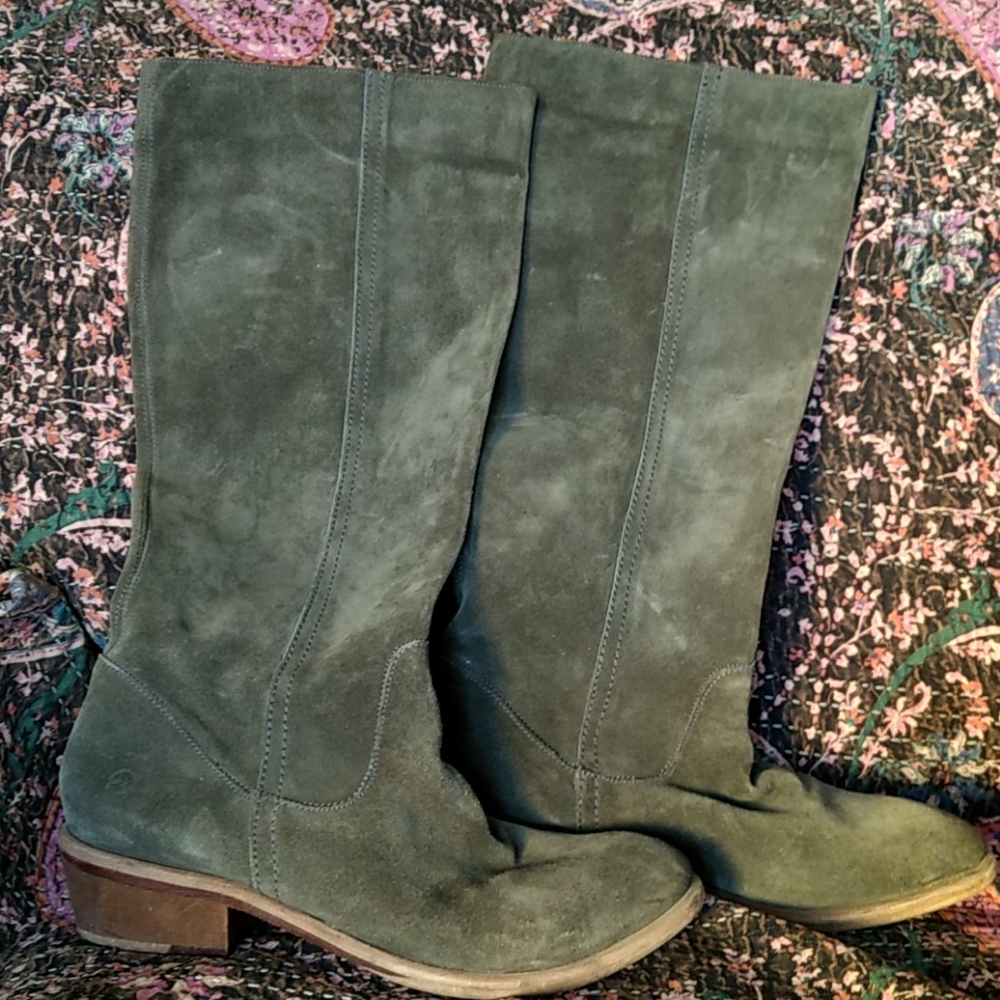 Bronx green suede  boots ,some wear.